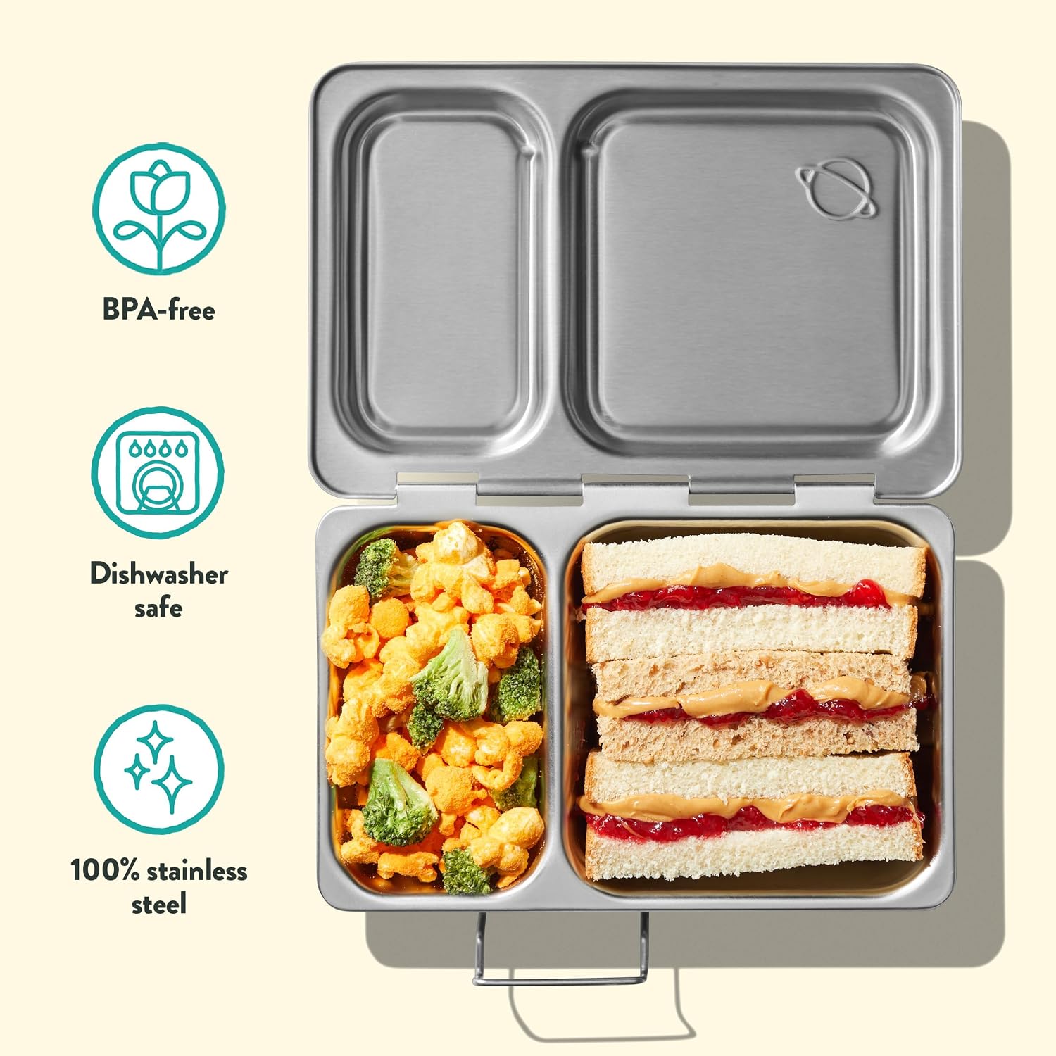 Thumbnail 3 de PlanetBox Recycled Shuttle Replacement Lunch Box (Stainless Steel, Brushed) for Kids and Adults