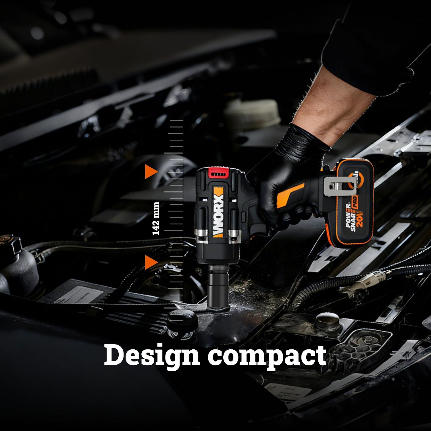 Detalle de WORX Clé à chocs sans fil 20V WX273.9 – performance, polyvalence et confort