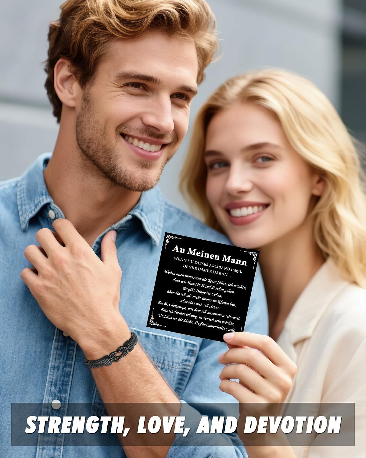 Detalle de HAYOUWAY Lederarmband Herren 21,5 cm đ§đ€đ§