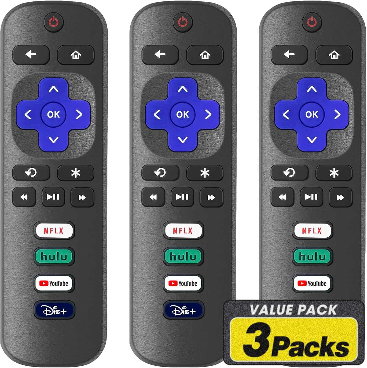 Replacement Remote 3-Pack for Roku TV