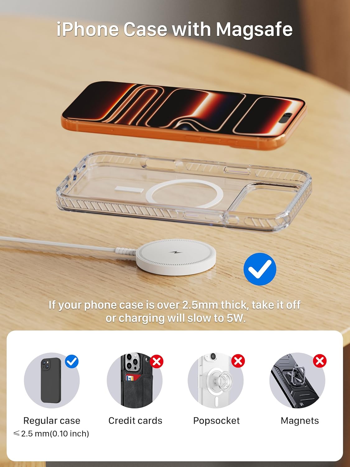 Thumbnail 6 de LMOYPD MagSafe Charger Magnetic Wireless Charge Pad for iPhone