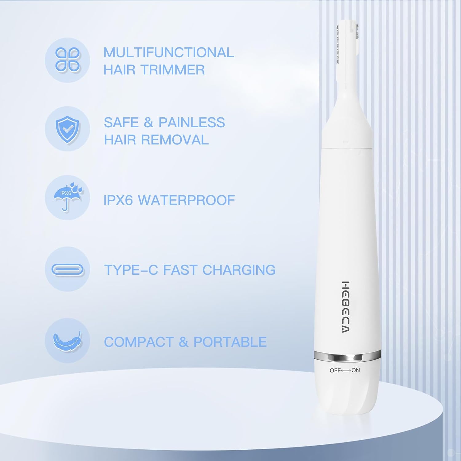 Thumbnail 1 de HEBECA 3-in-1 Nose Hair Trimmer for Women and Men FT3001