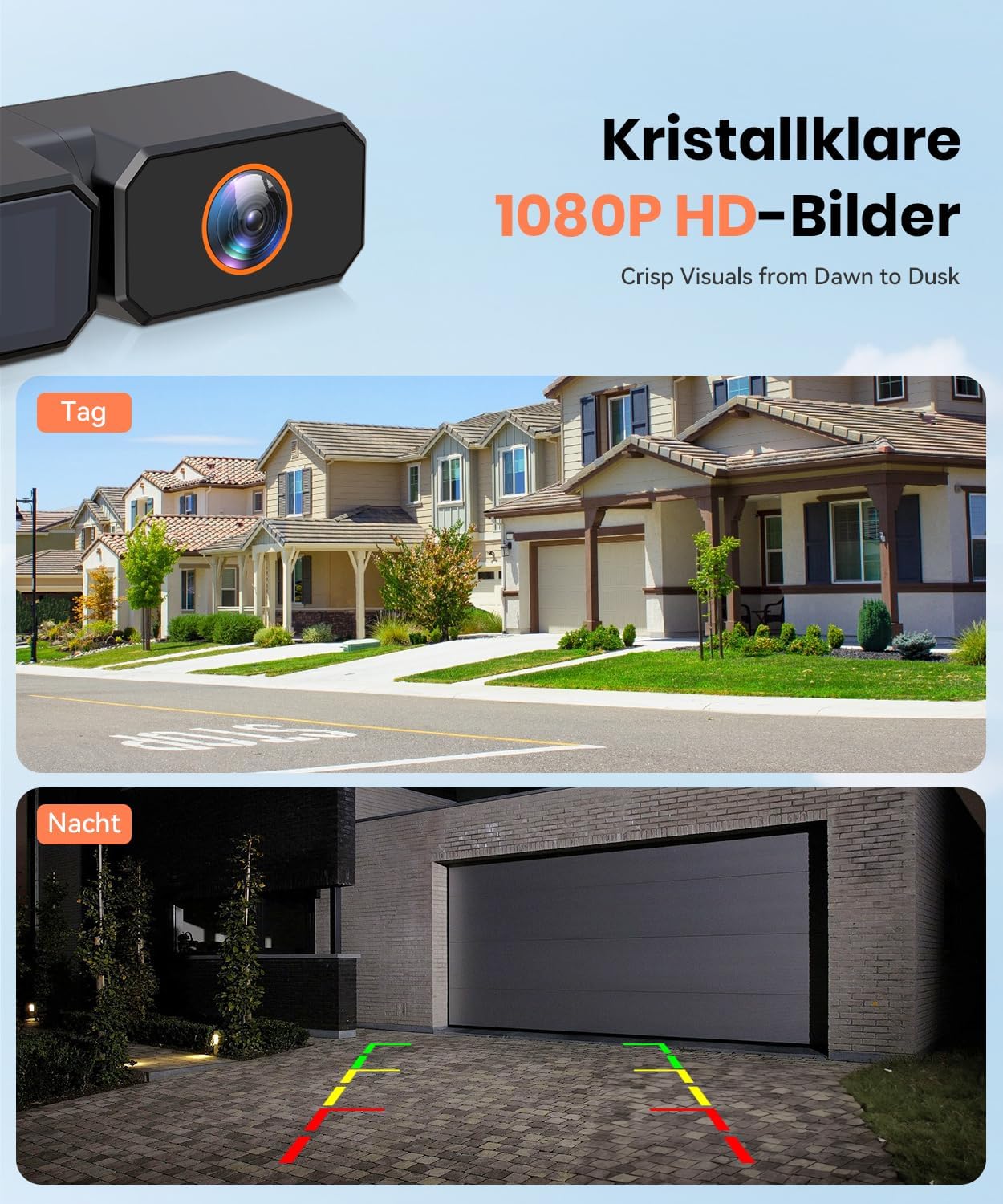 Detalle 2 de AUTO-VOX 7,2 Zoll Solar Rückfahrkamera mit DVR