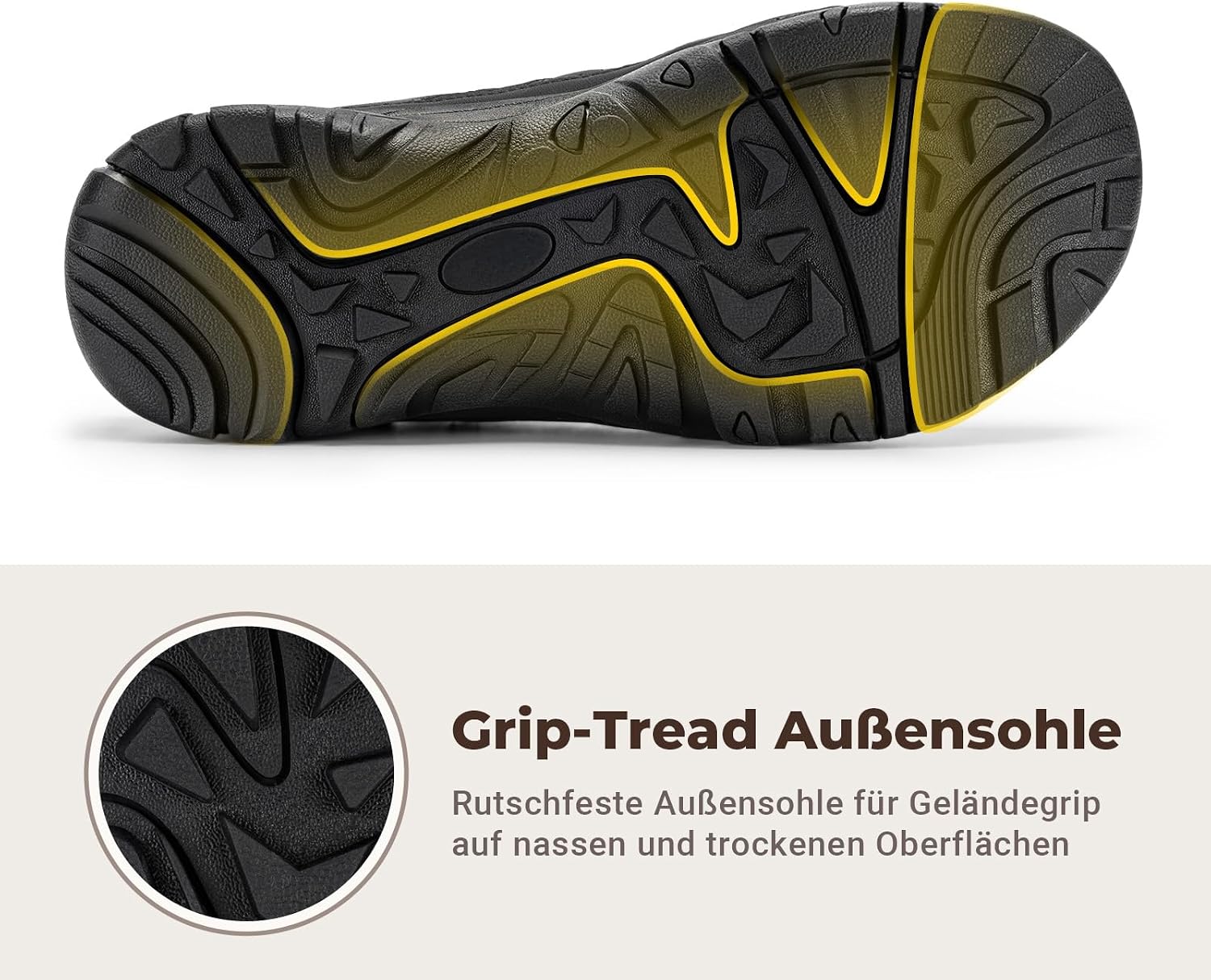 Detalle de FitVille Weite Sandalen Herren – Sommerschuhe für breitere Füße mit Klettverschluss
