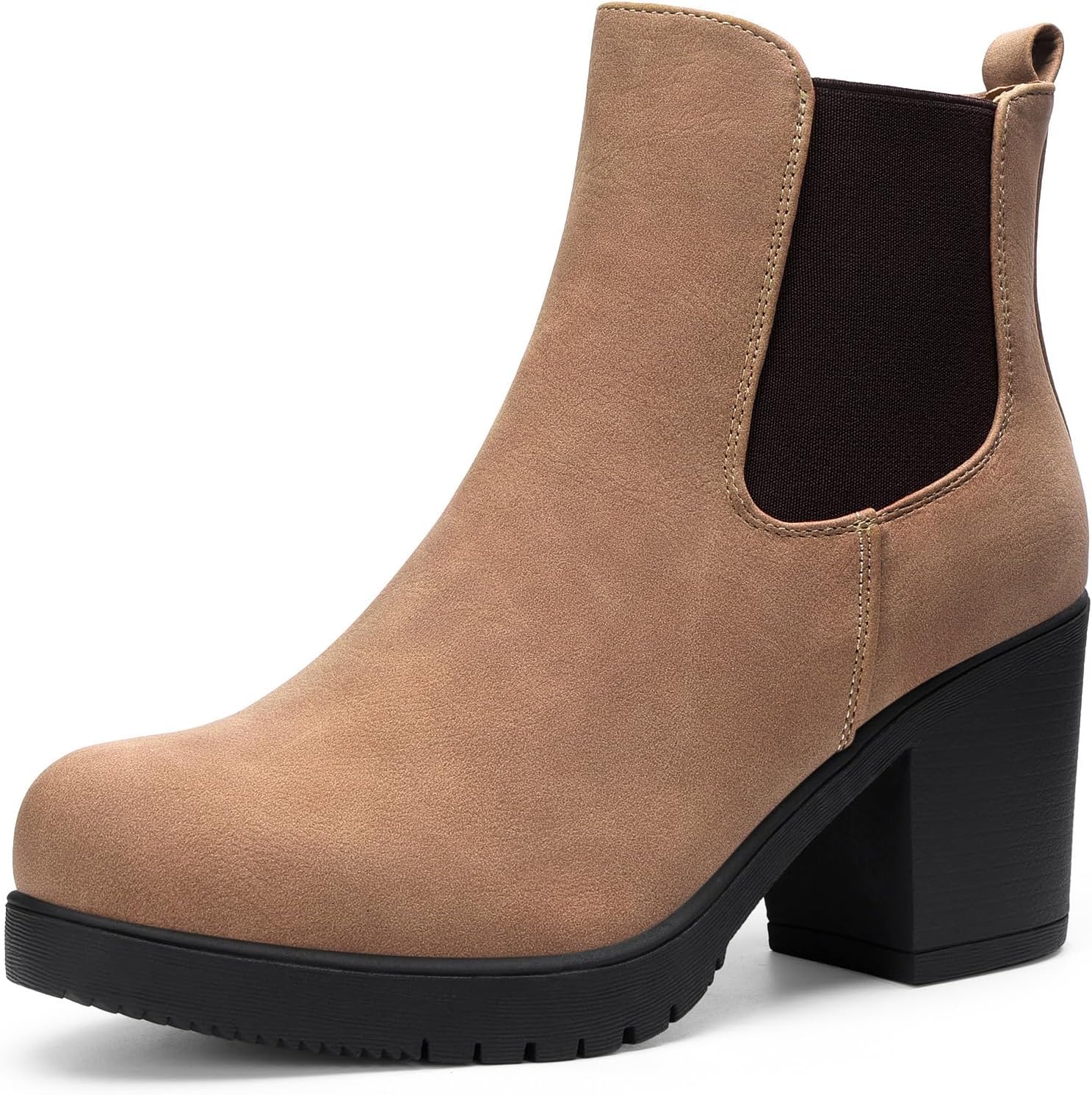 Detalle de DREAM PAIRS Chelsea Ankle Boots with 3-Inch Block Heel