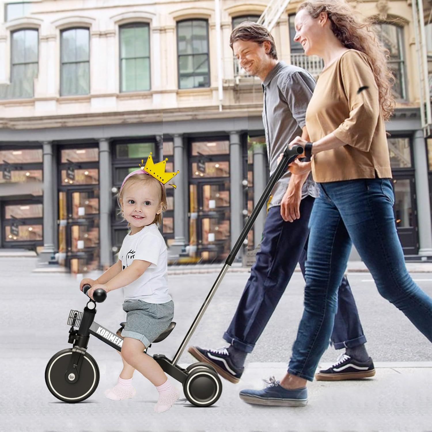 Thumbnail 5 de KORIMEFA Triciclo 4 in 1 con maniglione per genitore, sella e pedali regolabili (1–3 anni)