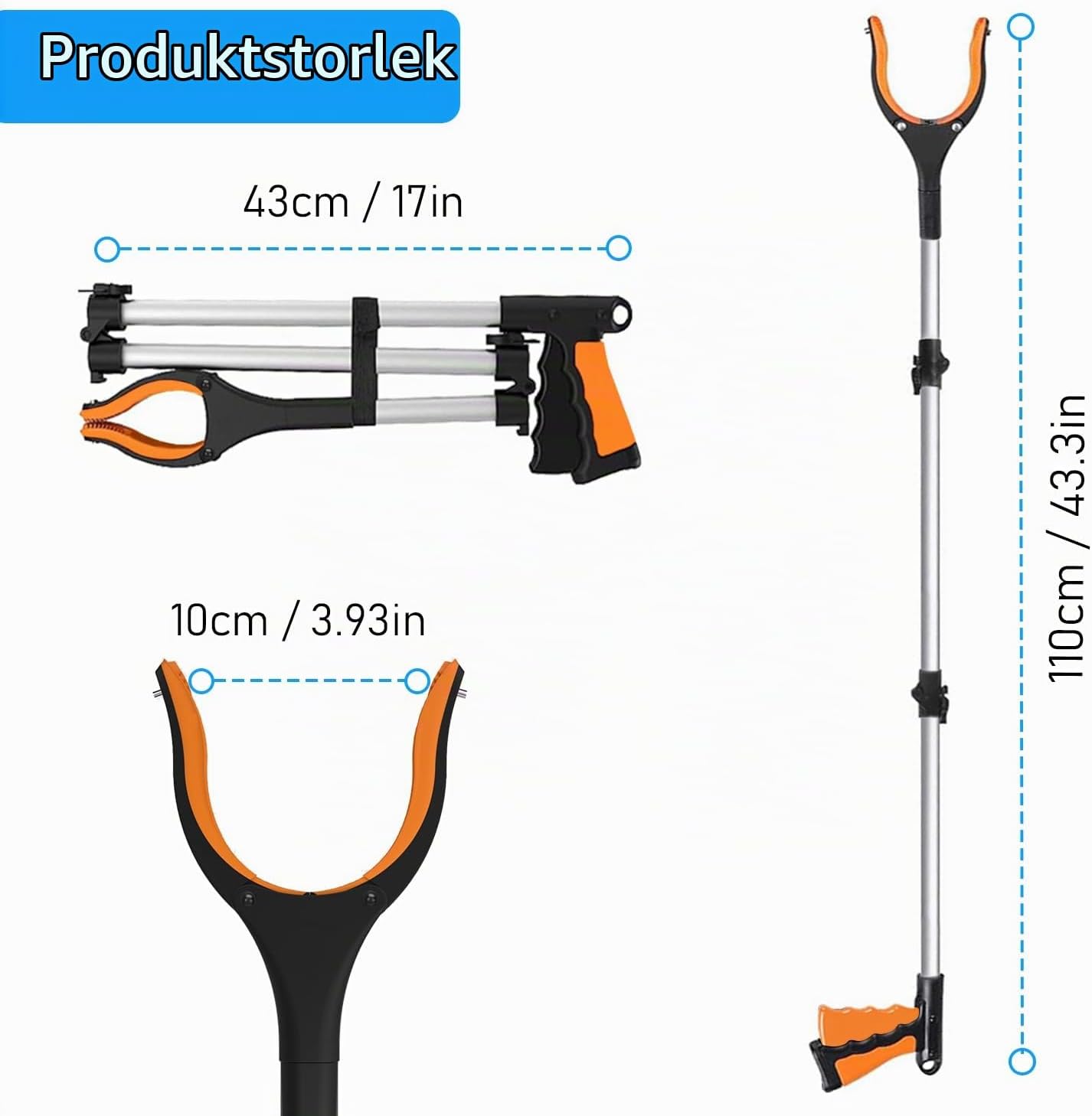 Detalle 2 de Wiseten 2-pack gripklor, vikbara upp till 110 cm med magnet