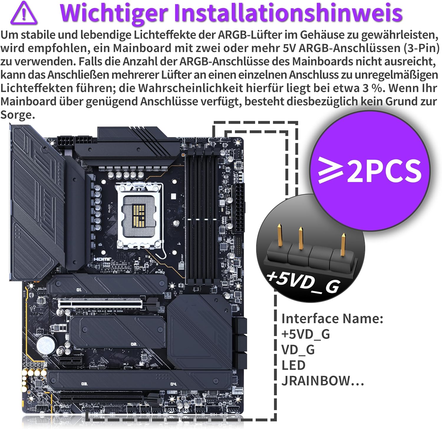 Thumbnail 1 de MUSETEX Y6 PC-Gehäuse Vorinstallation mit 7 Infinity Mirror ARGB-Lüftern, ATX Mid Tower, Weiß