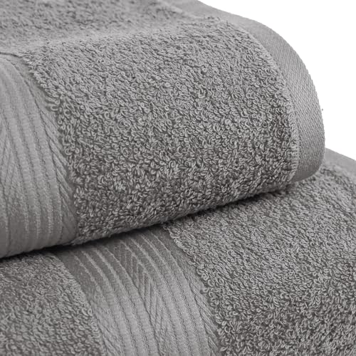 Detalle 2 de Amazon Basics Juego de Toallas Baño Completo: 6 piezas en 100% algodón, gris