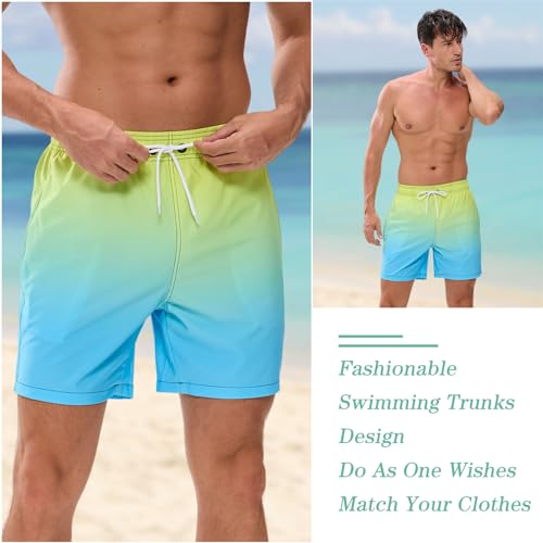 Detalle 2 de Vorvowry Bañador Hombre de Secado Rápido e Impermeable (Largo) – XL, Verde/Azul, con Bolsillos
