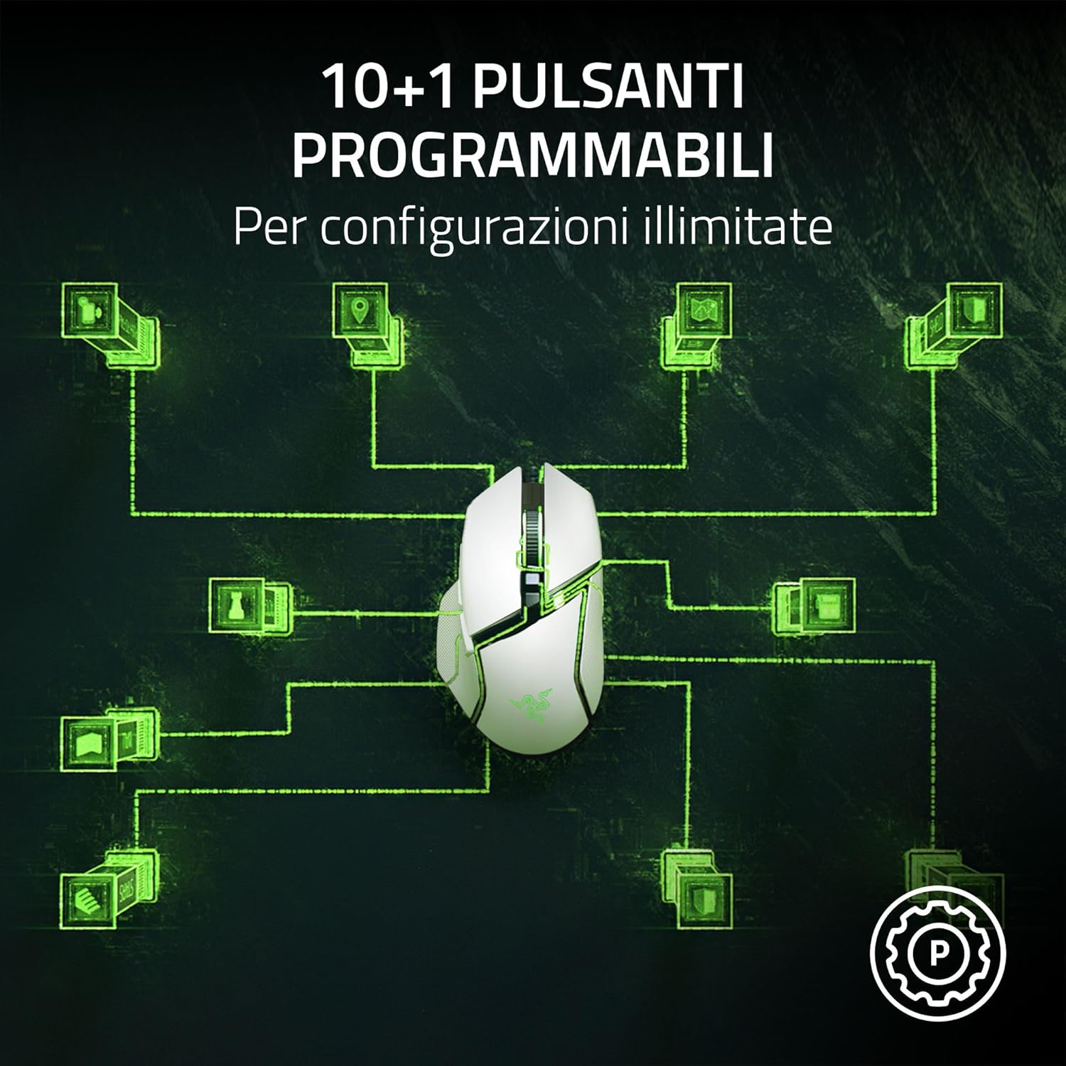 Thumbnail 1 de Razer Basilisk V3 – Mouse da gioco personalizzabile con sensore 26K DPI, Chroma RGB e 11 pulsanti programmabili, Bianco