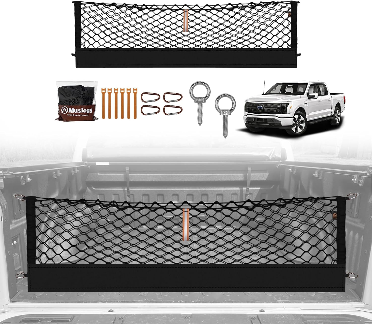 Detalle de Muslogy Ford F-150 Truck Bed Cargo Net and Trunk Netting