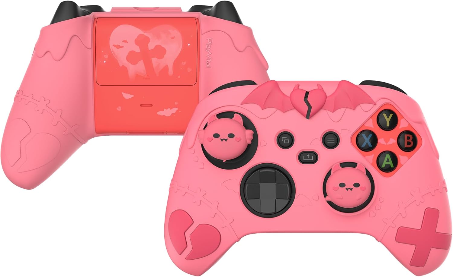 Detalle de PlayVital Gothic Imp Silicone Skin for Xbox Series X & S Controller (Peach Pink)