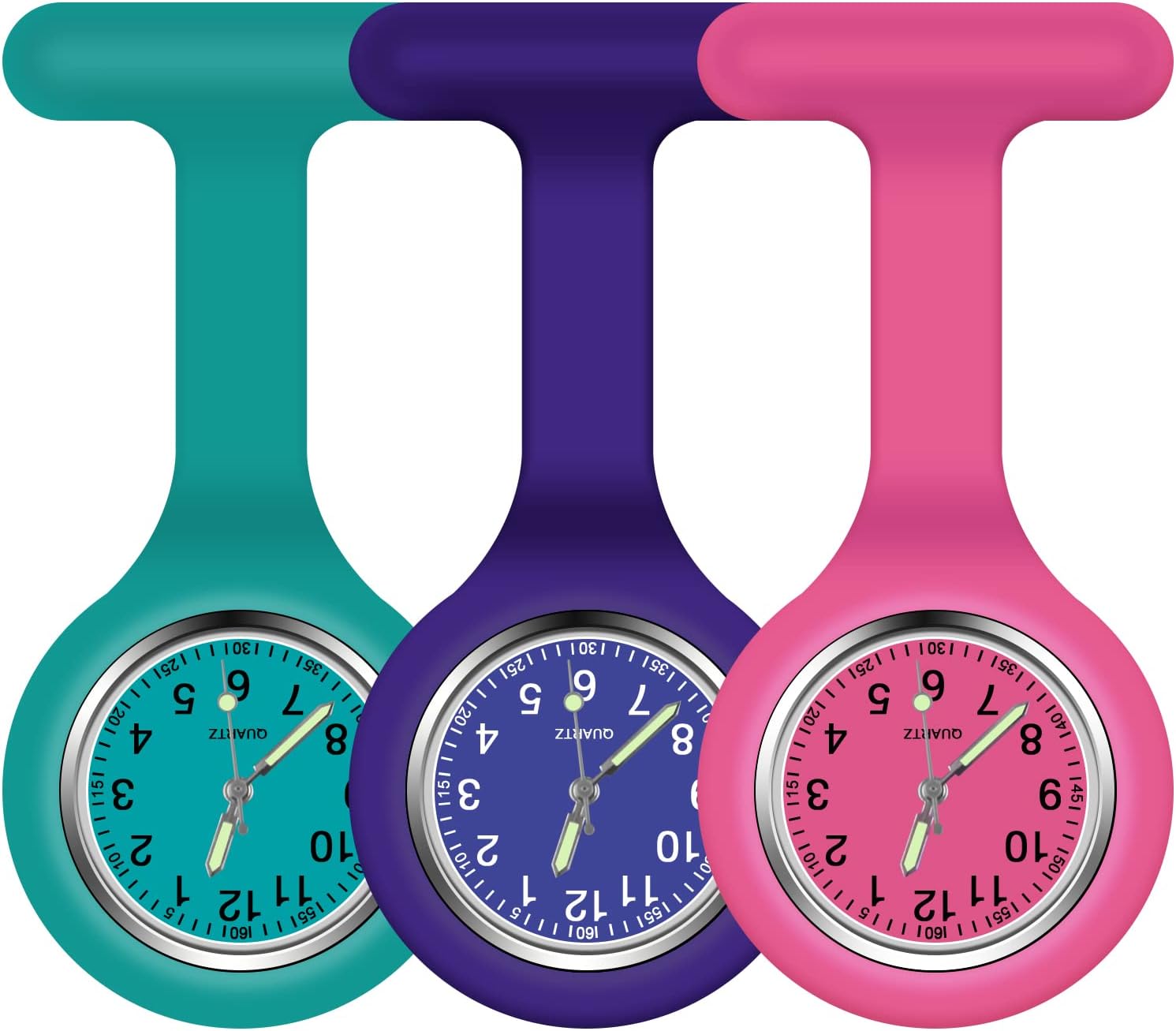 Vicloon Krankenschwester Uhr Clip 3er Set