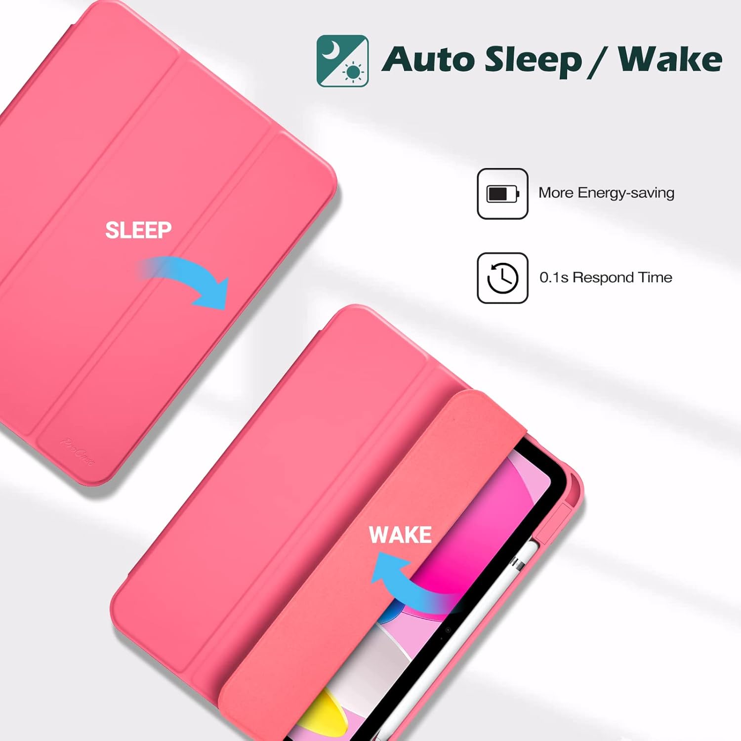 Thumbnail 4 de ProCase Schutzhülle für iPad 11 Zoll (A16, 2025) & iPad 10. Gen 10,9 Zoll (2022) mit Stifthalter, Smart Case – Rosa