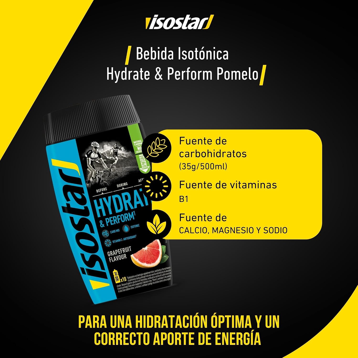 Thumbnail 1 de Isostar Hydrate & Perform 400g Bebida Isotónica Sabor Pomelo 🍊