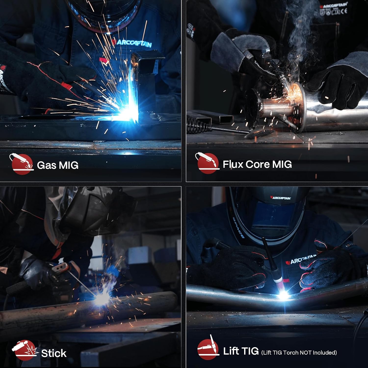 Detalle de ARCCAPTAIN MIG165 165A 4-in-1 MIG Welder, 110V/220V