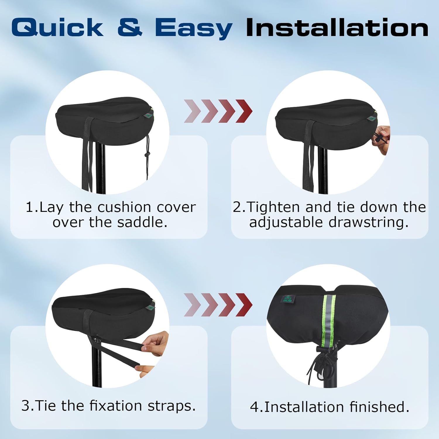 Thumbnail 3 de Zacro Gel Padded Bike Seat Cushion – Ergonomic, Extra Soft Cover for Indoor & Outdoor Rides