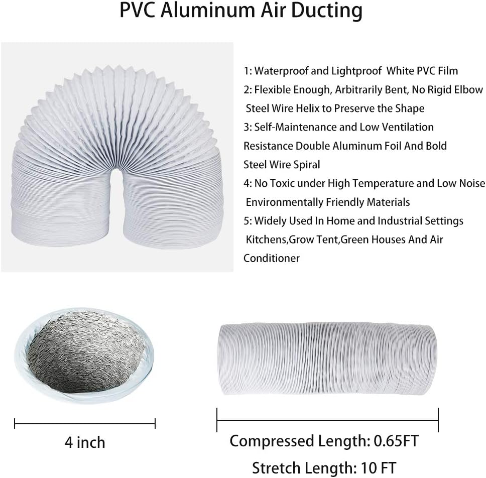 Detalle 2 de 4Inch 10ft Flexible Aluminum Air Ducting 100mm 🌀