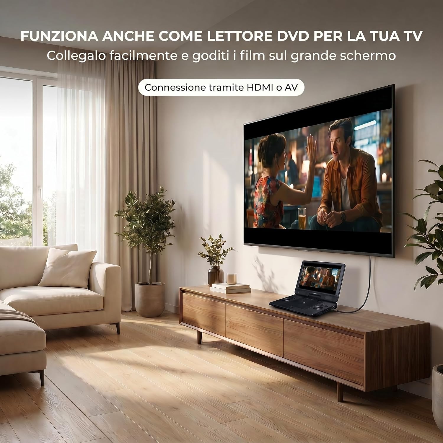 Thumbnail 6 de Lenco BRP-1150 lettore Blu-Ray portatile con schermo TFT girevole da 11,5" e batteria integrata