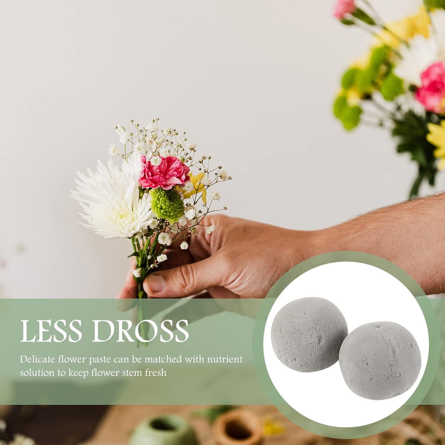 Thumbnail 2 de EXCEART Steckschaum Kugel 9 cm – Blumensteckschaum für DIY Arrangements