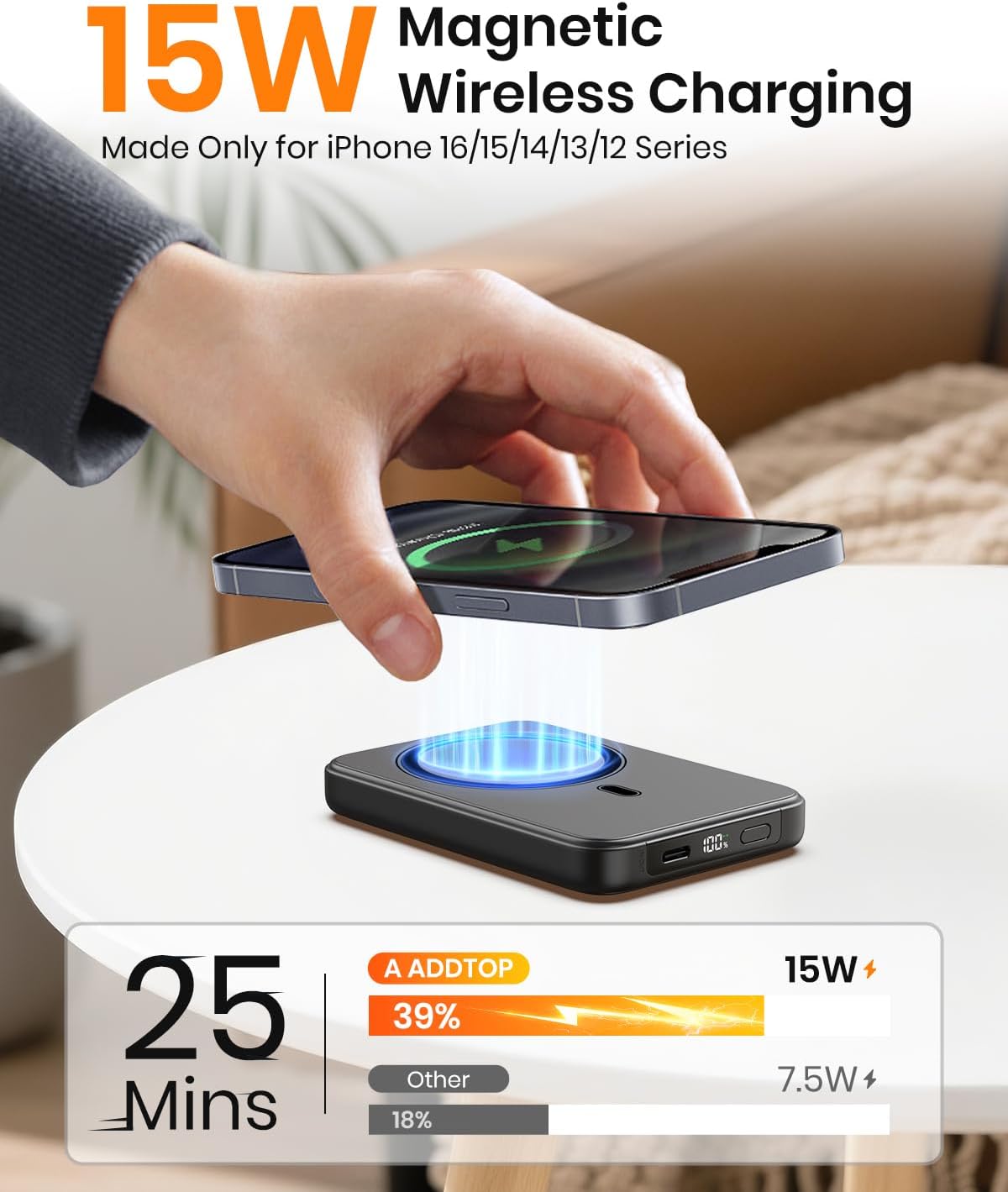 Detalle 2 de Powerbank Mag-safe 10.000 mAh 20W