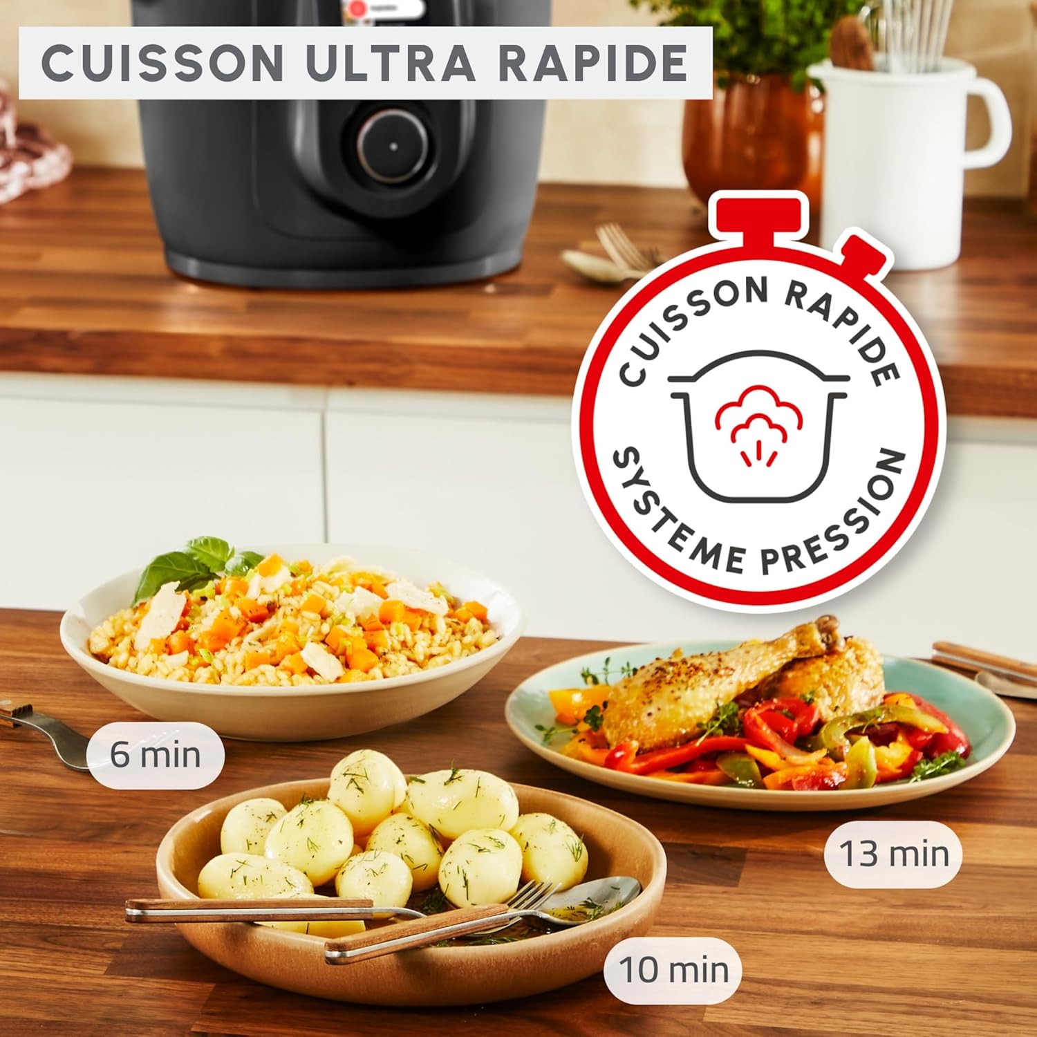 Thumbnail 5 de Moulinex Cookeo Wi‑Fi avec Extra Crisp CE96X8F0 (noir) — multicuiseur connecté pression et air crisp