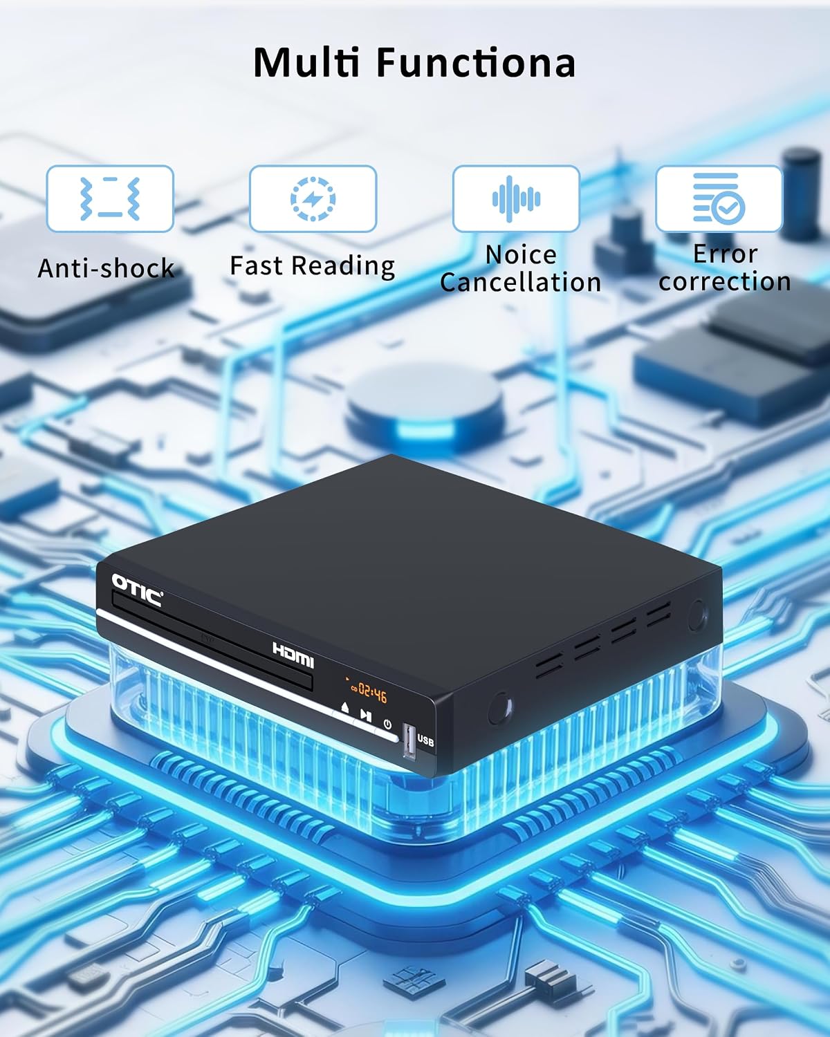 Detalle de All Region HDMI DVD Player for TV with USB Playback and Metal Housing