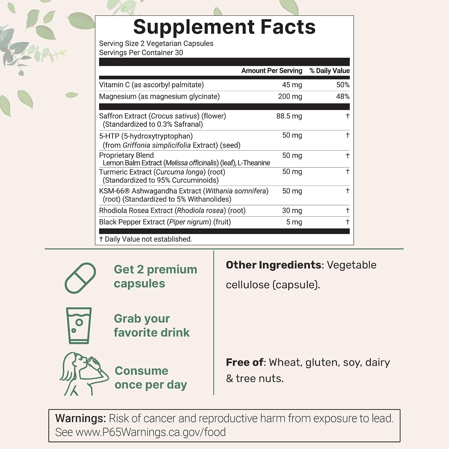 Thumbnail 1 de Micro Ingredients Saffron Supplement, 60 Capsules