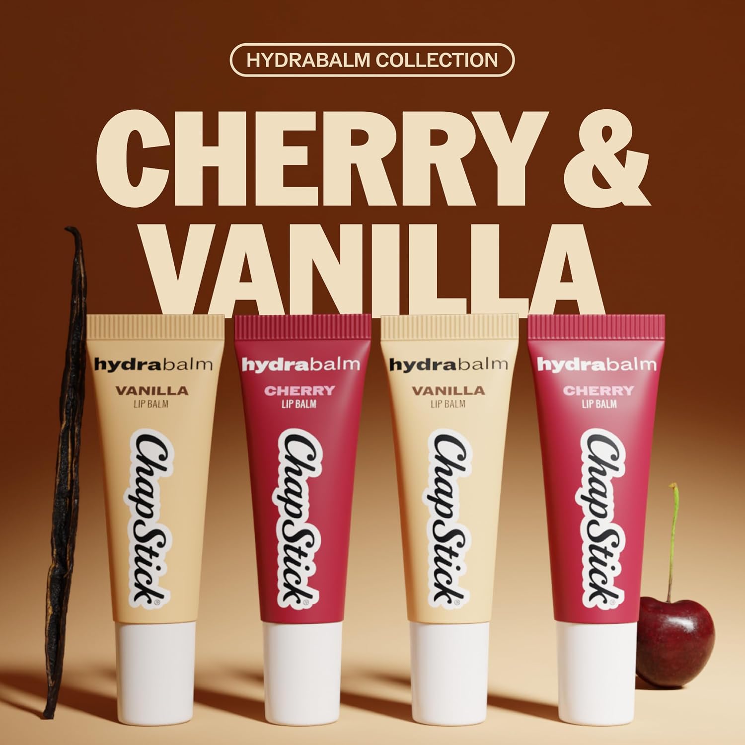 Detalle 2 de ChapStick HydraBalm Lip Balm Tubes, Cherry & Vanilla, 4-Pack, 0.35 oz
