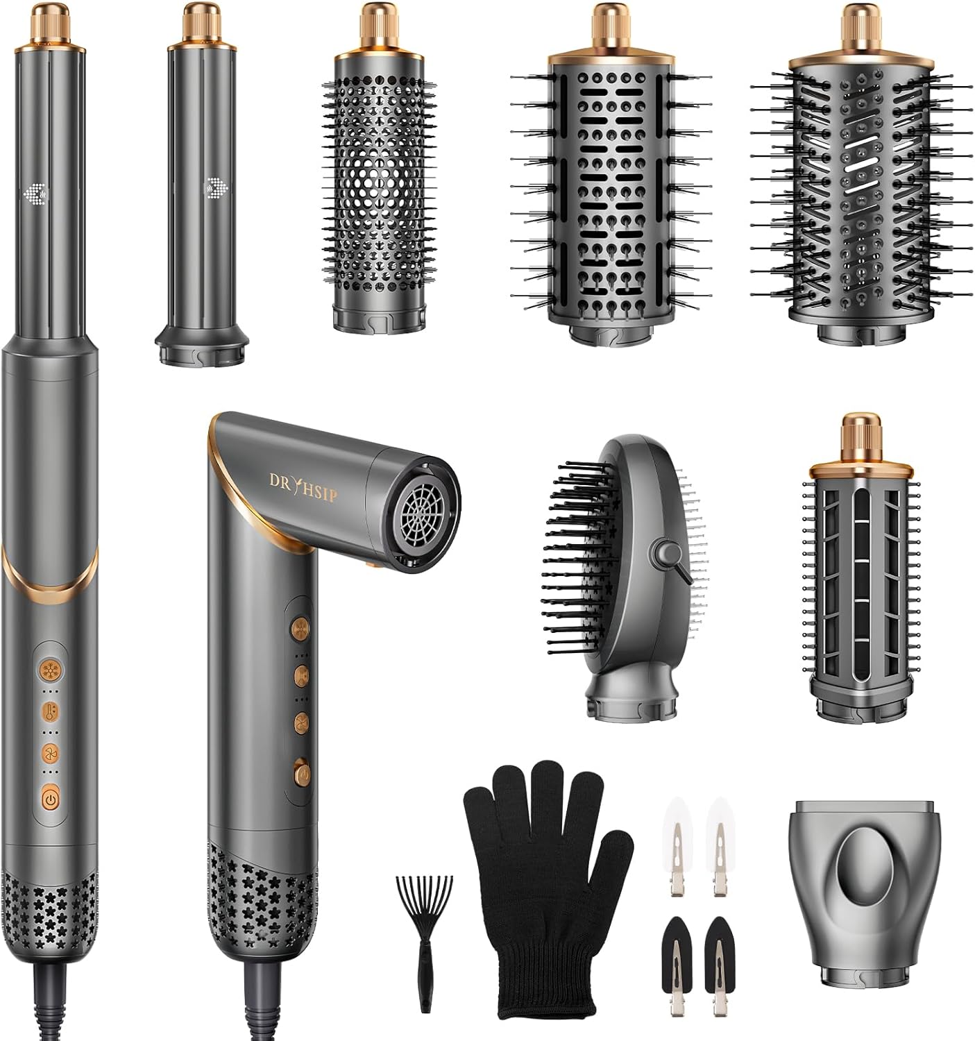 Detalle de 8 in 1 Hair Styler & Air Dryer Wrap Curler - Gray