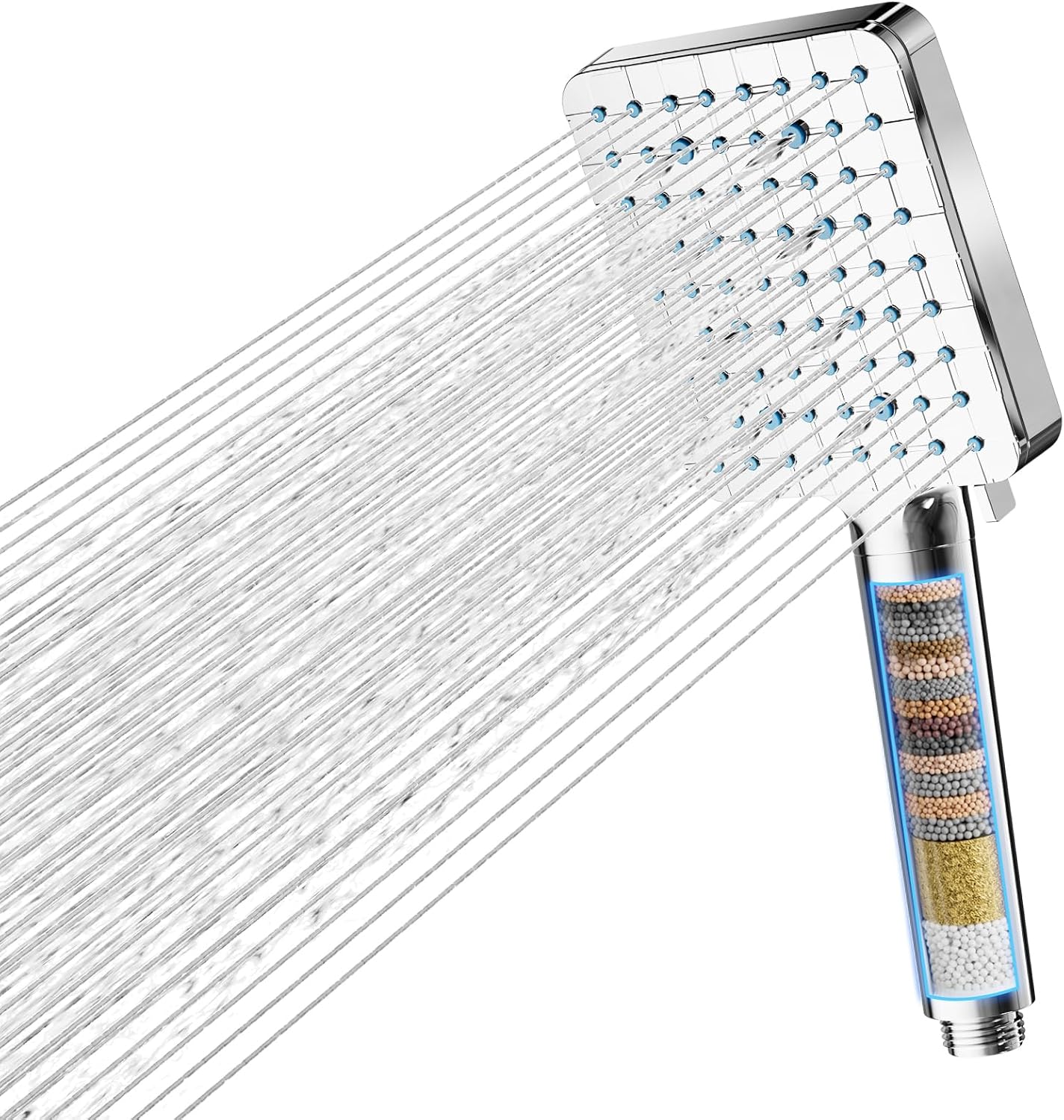 Detalle de Cobbe Duschkopf mit Filter für hartes Wasser – Hochdruck-Handbrause mit 20-Stufen Filter und 6 Strahlarten