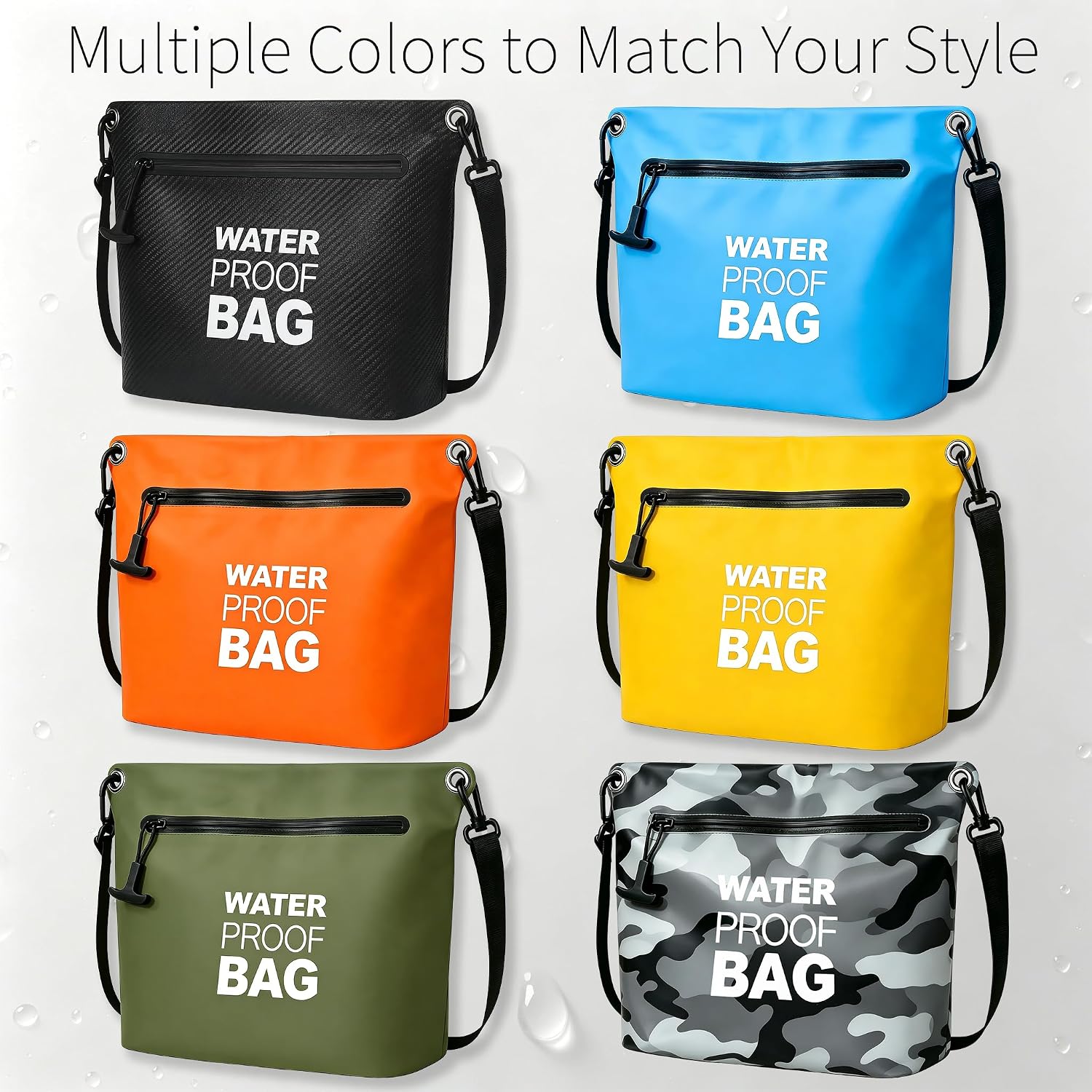 Detalle de BLUEVER Borsa Impermeabile a Tracolla con Cerniera Ermetica – Dry Bag 4L giallo