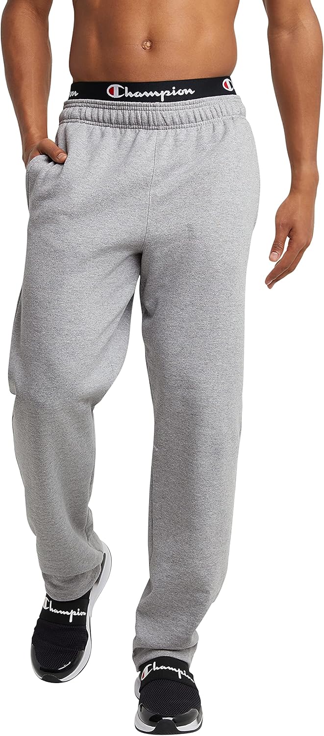 Detalle de Champion Men's Open-Bottom Fleece Sweatpants, Standard Fit