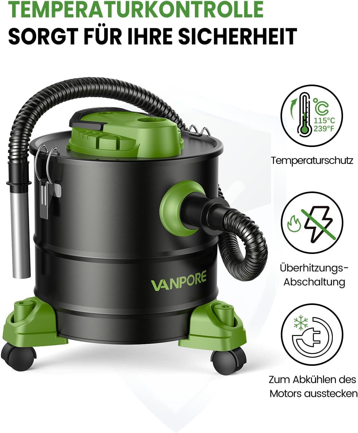 Detalle 2 de VANPORE Aschesauger 20 L, 1200 W