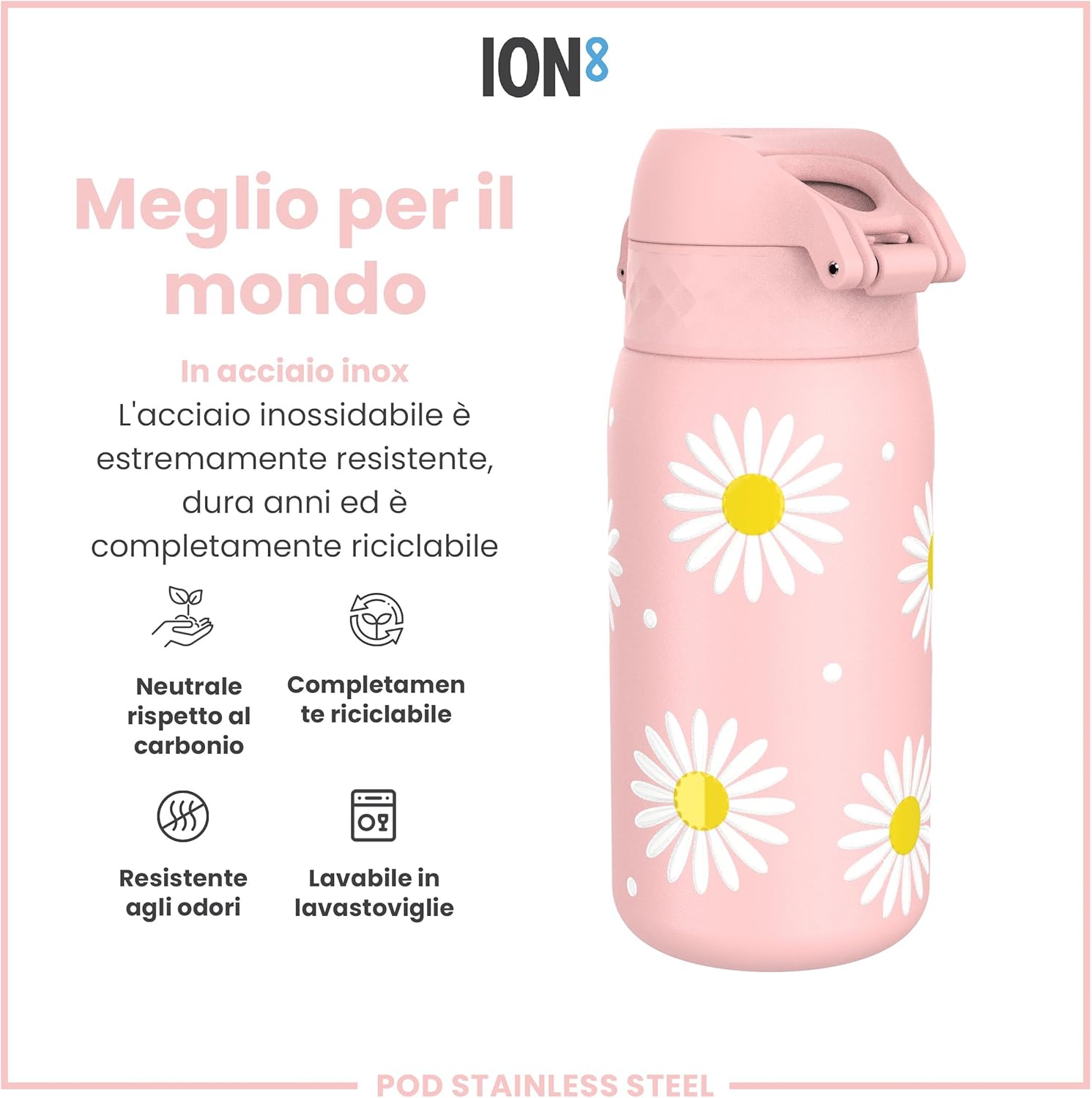 Thumbnail 4 de Ion8 Borraccia Inox Leggero per Bambini, 400 ml – design premiato, senza isolante e a prova di perdite