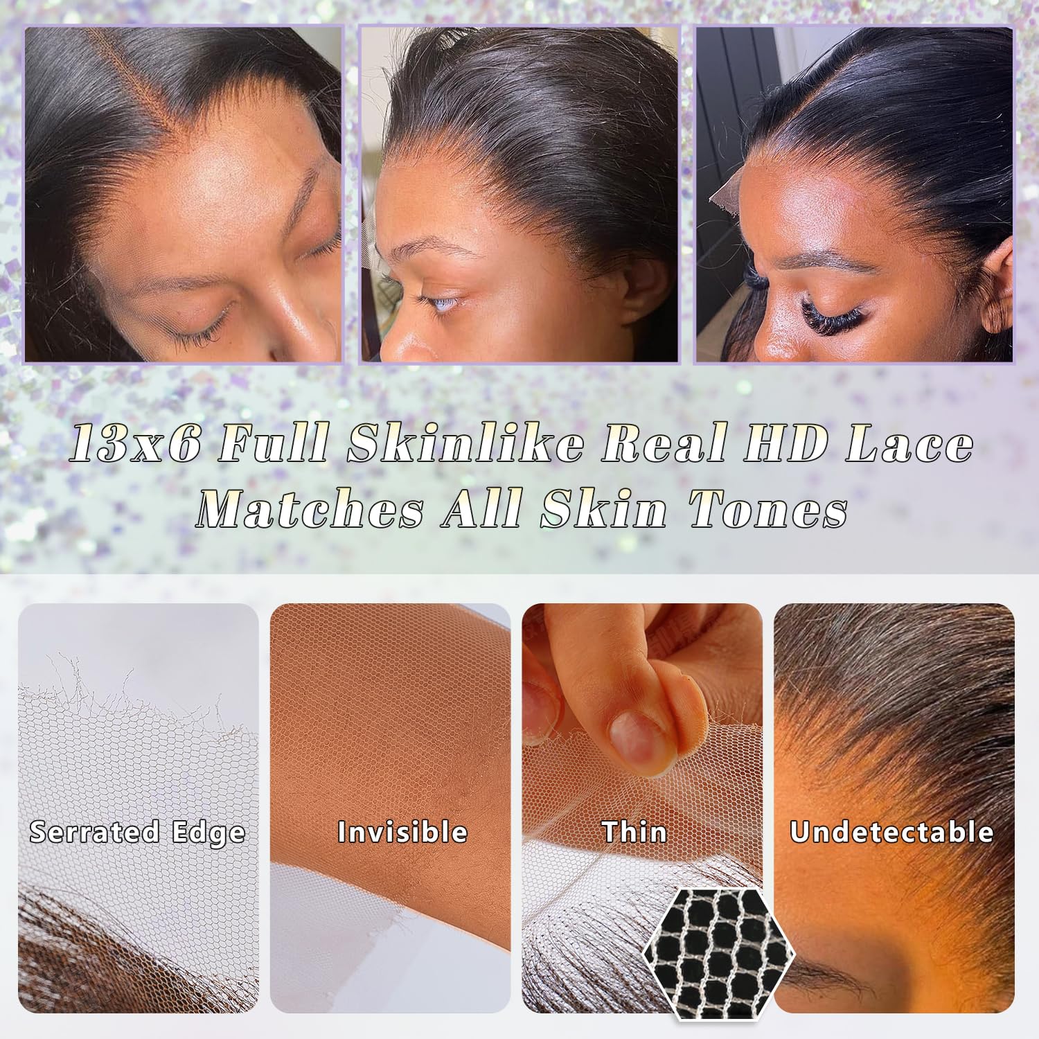 Thumbnail 3 de NESMON SKINLIKE HD Lace Wig 13x6 Full Frontal | 200% Density, 0.10mm Invisible Lace