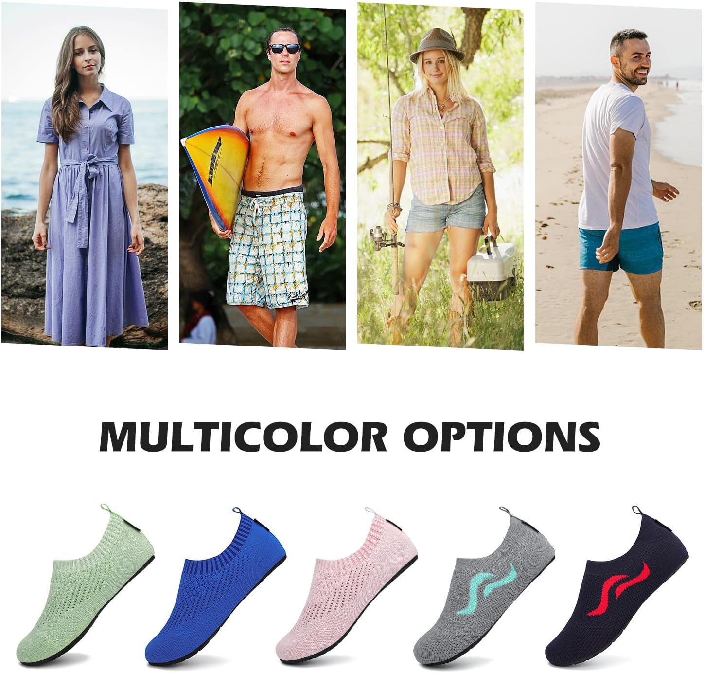 Thumbnail 6 de SAGUARO Unisex Badeschuhe – Wasserschuhe für Damen und Herren, schnell trocknend, rutschfeste Gummisohle (EU 37–47)