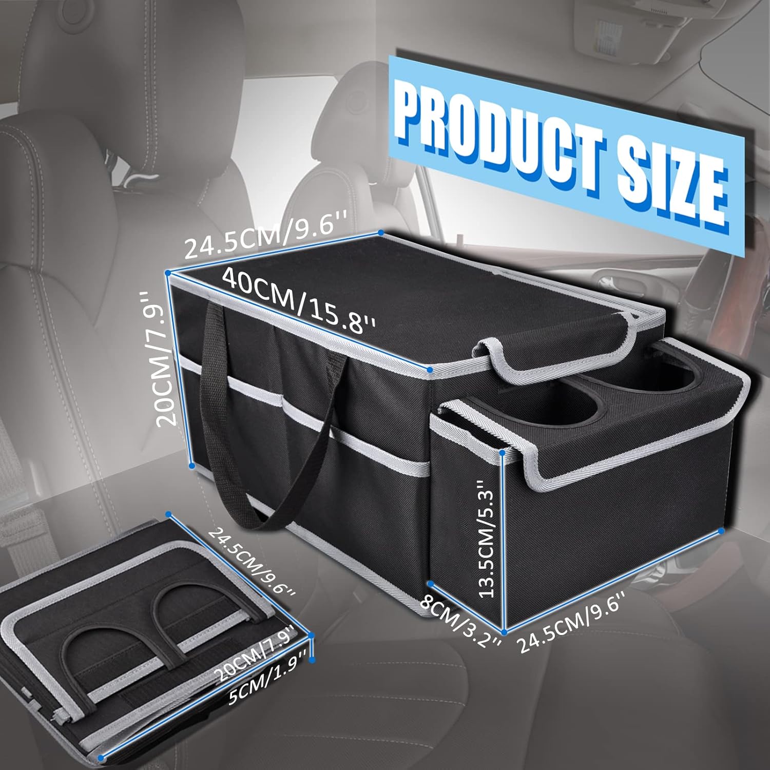 Detalle 2 de GUWINA Car Seat Storage & Organizer (Black) for Front or Rear Seat