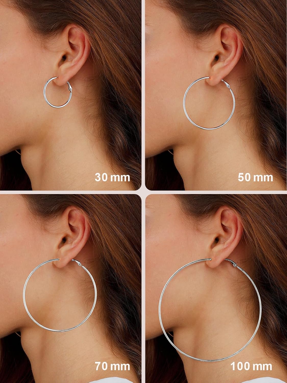 Thumbnail 5 de FOCALOOK Créoles femme 30 mm Argent