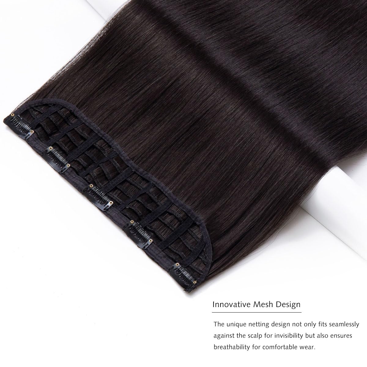 Thumbnail 1 de PARXITN Clip-in Haarverlängerung One Piece 5 Clips – 50 cm, Naturbraun