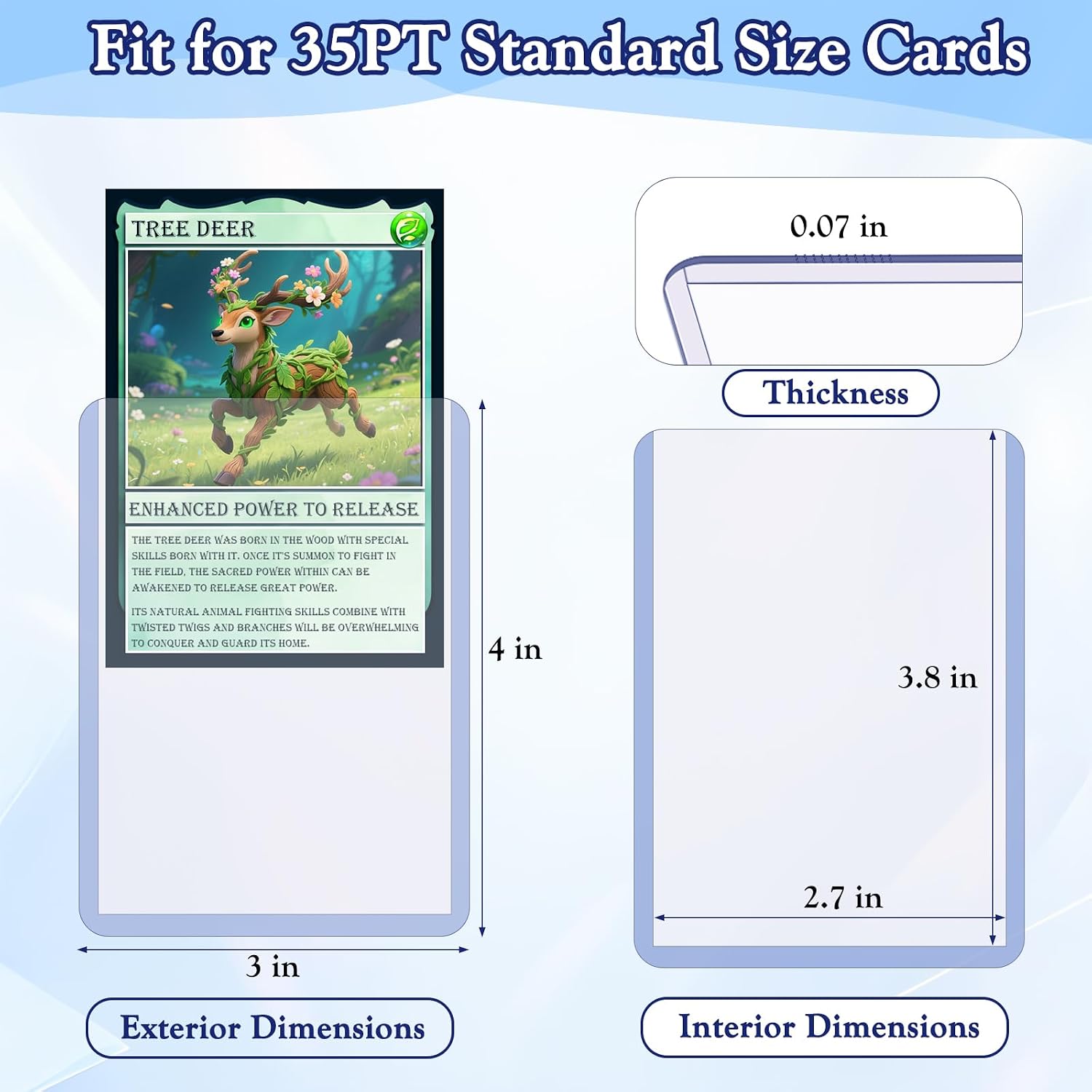 Detalle 2 de 400 Pcs Top Loaders Card Sleeves Set – Hard & Soft Sleeves for Trading Cards (200 Hard + 200 Soft)