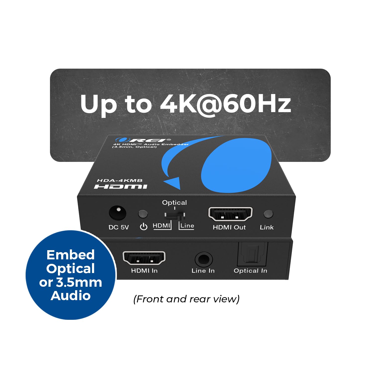 Detalle de OREI HDA-4KMB HDMIオーディオエンベダー 4K@60Hz・18Gbps・光/3.5mm入力対応