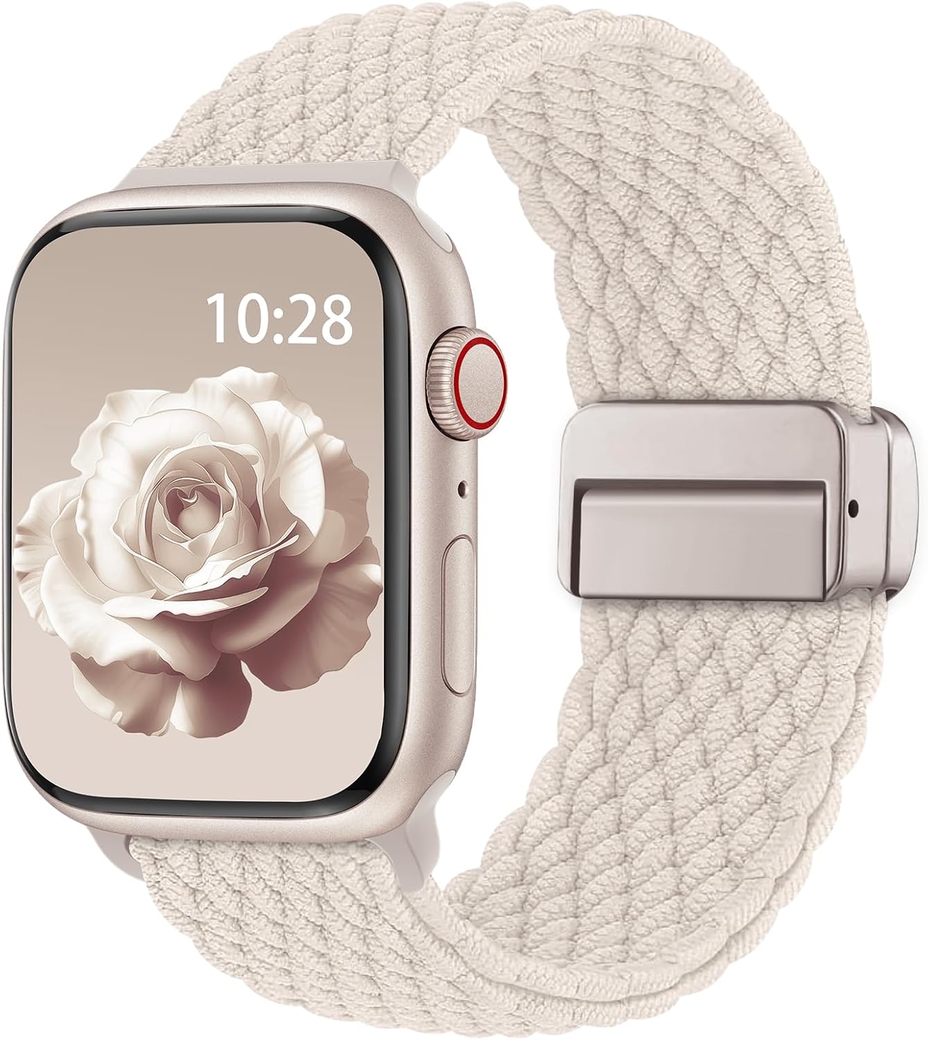 Detalle de Bracelet tressé compatible Apple Watch – nylon, fermoir magnétique pour 38–49mm