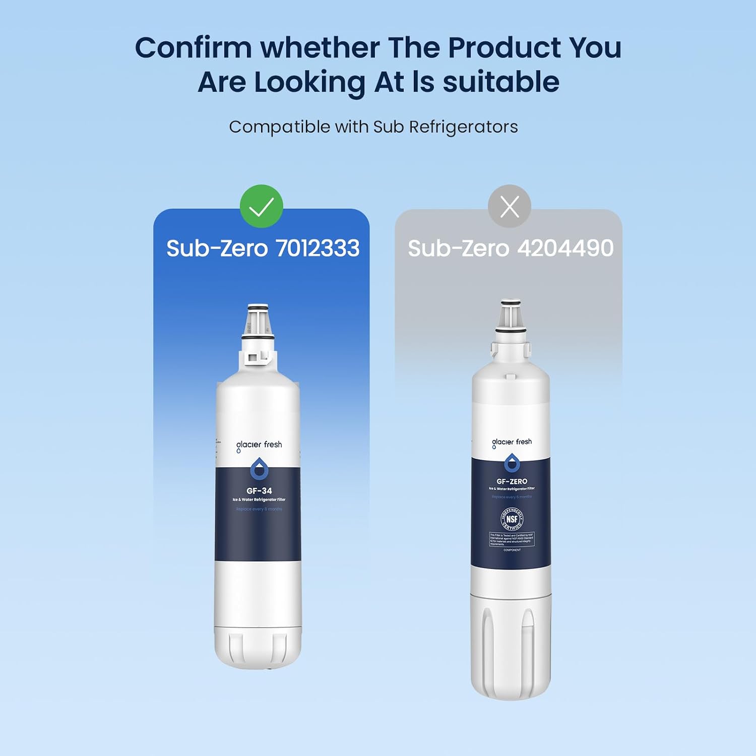 Detalle 2 de GLACIER FRESH Replacement for 7012333 Ice Maker Water Filter, 0.5-Micron Carbon