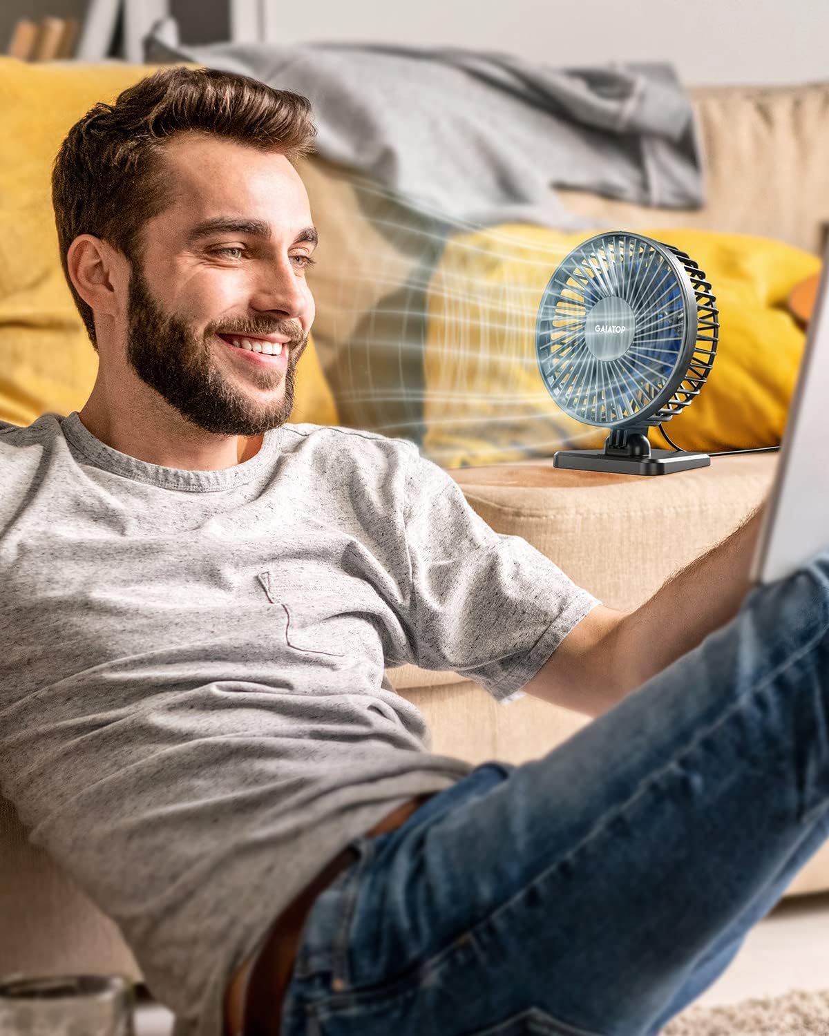 Detalle 2 de Gaiatop USB Desk Fan Small Yet Powerful