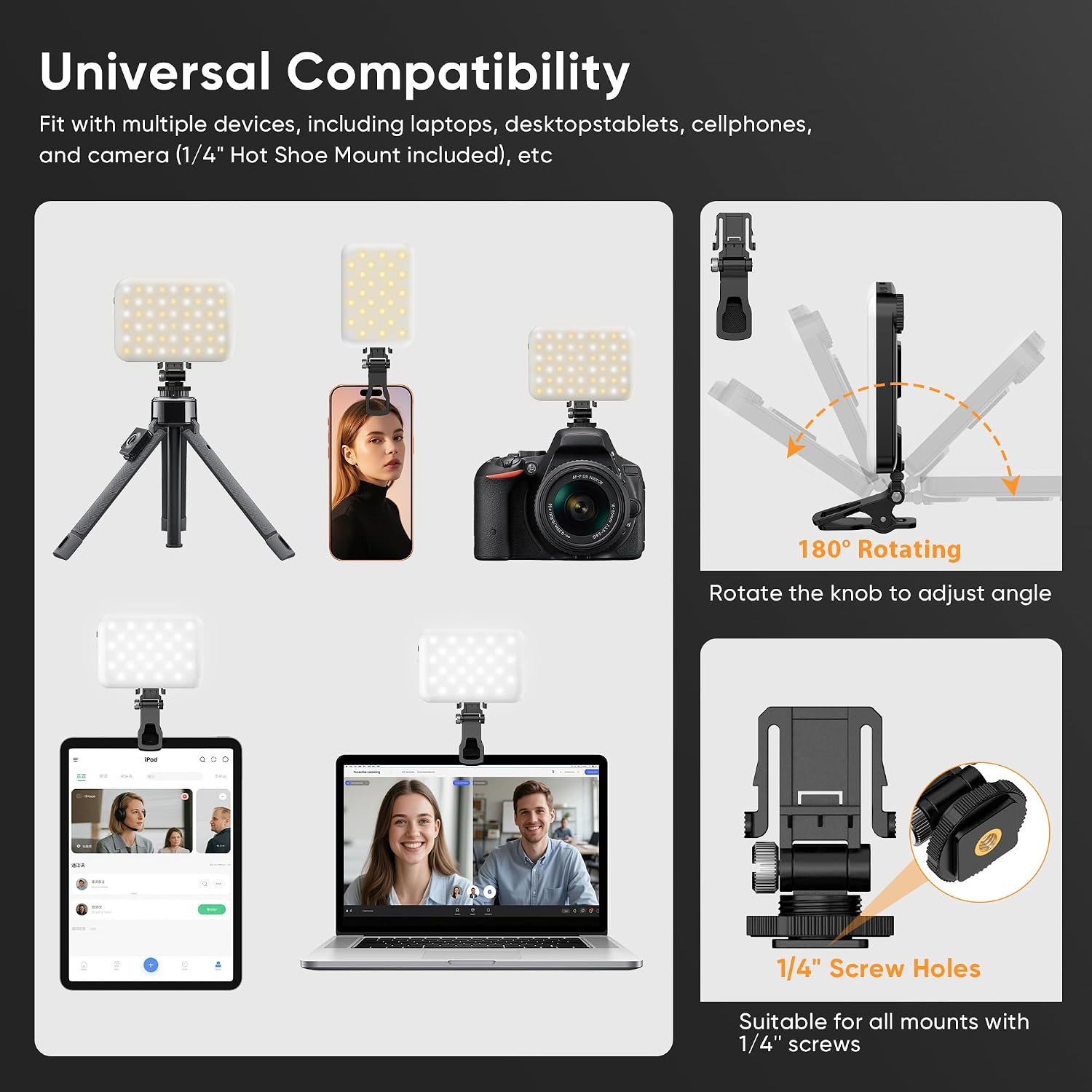 Thumbnail 2 de Lampe à Selfie BDDFOTO 5 W pour Smartphone — 500 lm, 3 températures, batterie 2500 mAh