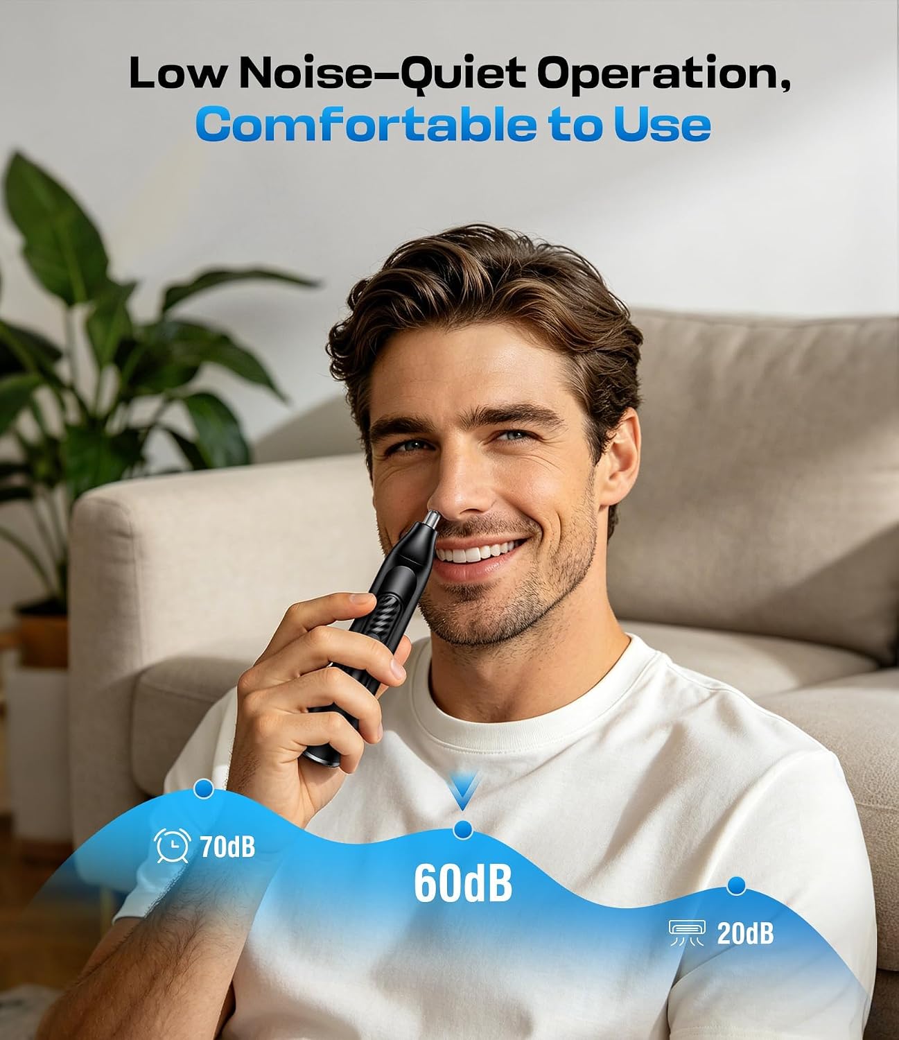 Detalle 2 de Nose Hair Trimmer 3-in-1 for Men and Women – Rechargeable USB-C with LED Display