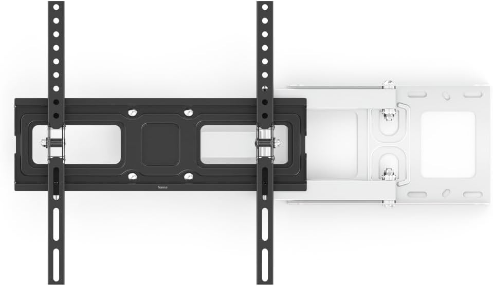 Detalle 2 de Hama schwenkbare & neigbare ausziehbare TV-Wandhalterung für 32–65 Zoll (VESA 100×100 bis 400×400, bis 35 kg) schwarz-weiß