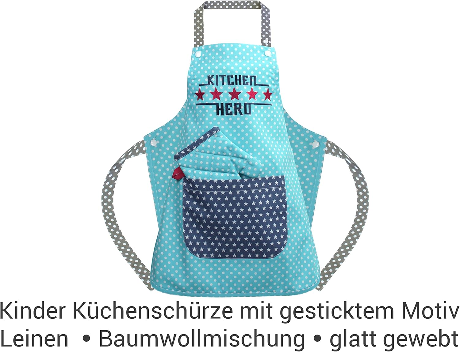 Detalle 2 de Emily´s Check Cappello da cuoc – Grembiule e guanto per bambini